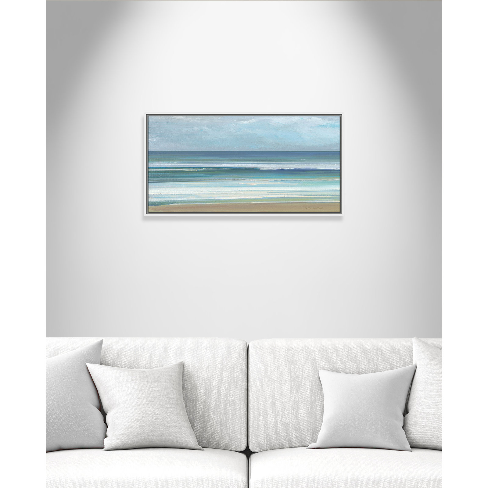 Gentle Waves I - Panorama Version Print by Sally Swatland, 16.5" H x 31.5" W, White