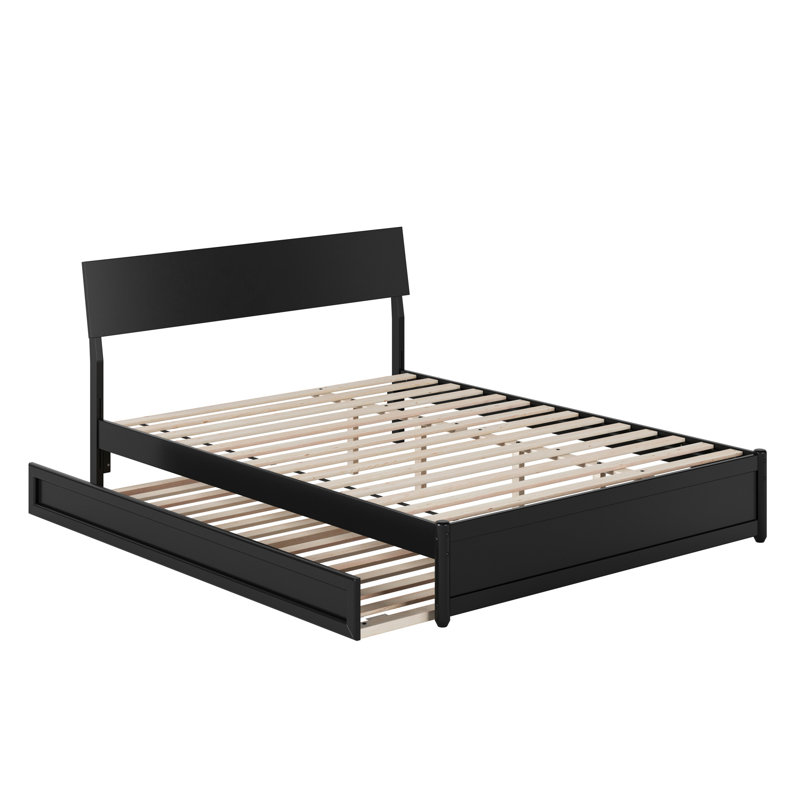 Lit plateforme en bois avec couchette Norla, Queen, Black