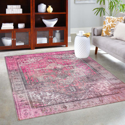 Tapis transitionnel de couleur rose-noir