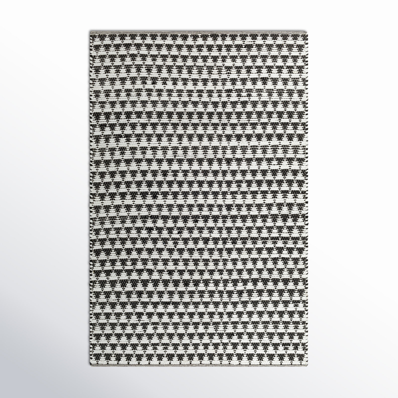 Addy Hand-Woven Geometric Black Rug, Rectangle 8' x 10'