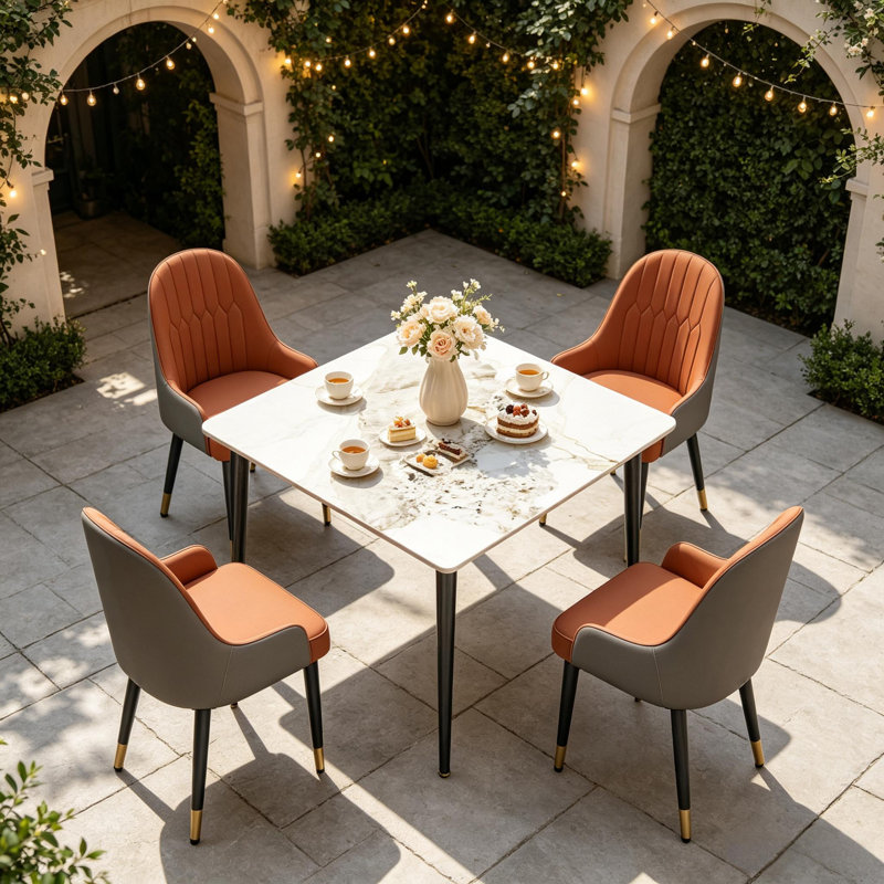 Dining Set, Cold Jadeite, Orange/Grey