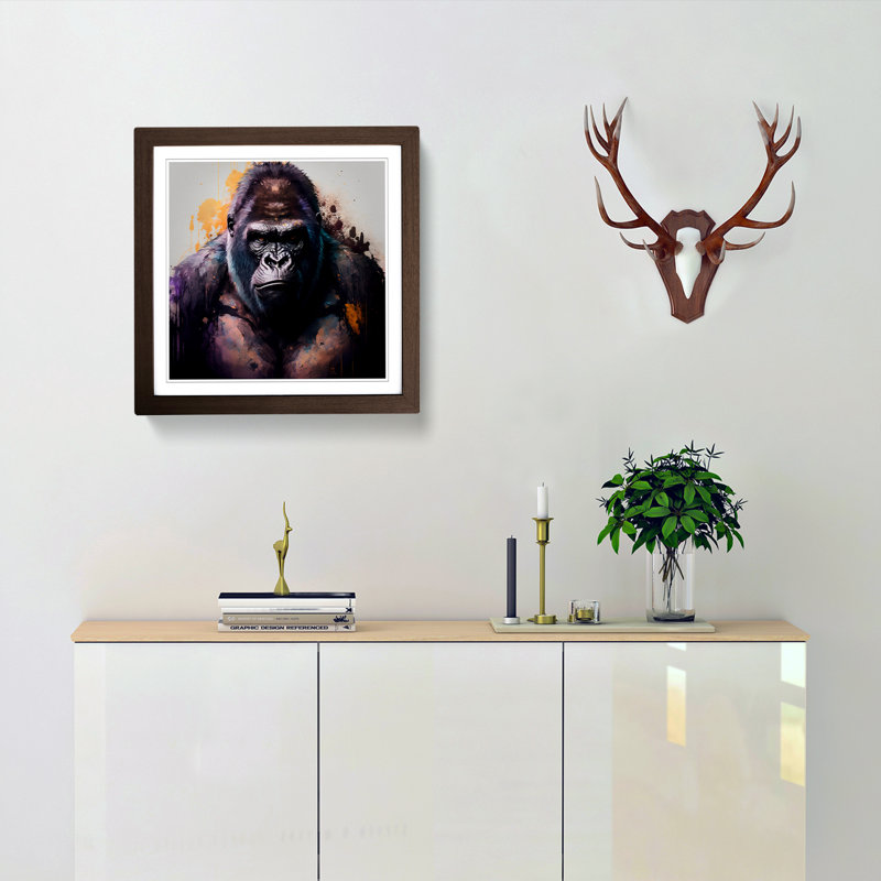 Gorilla Digital - Single Picture Frame Print on Wood, Walnut