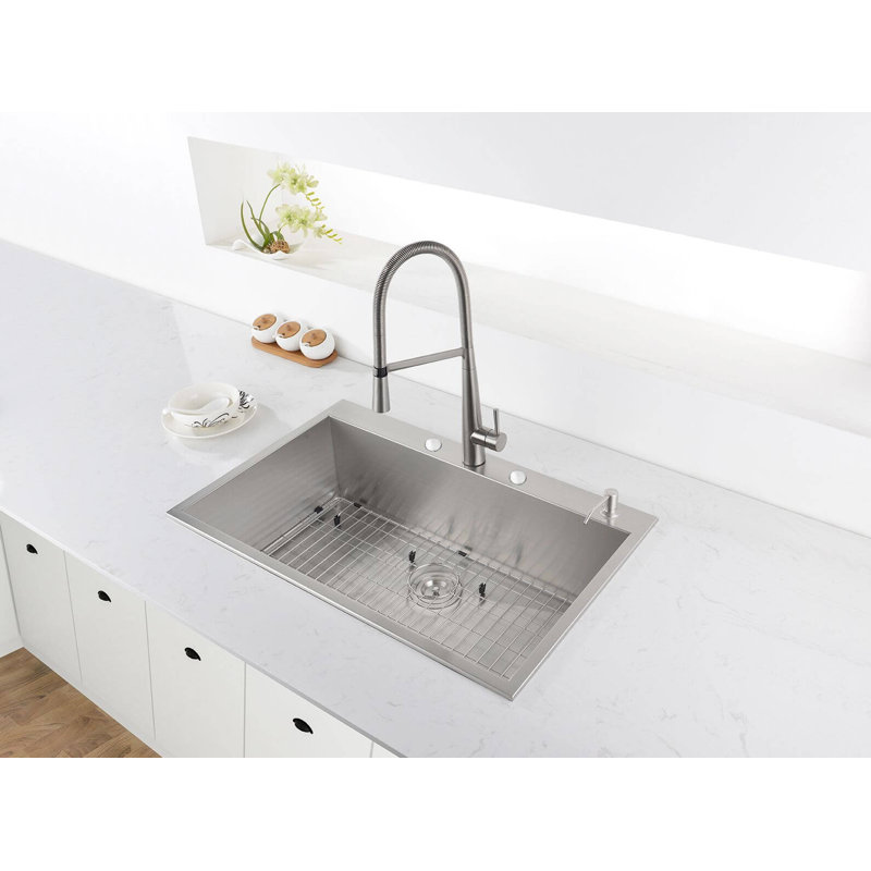 Tirana 33" L x 22" W Drop-In Kitchen Sink