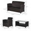 Canapé modulaire de jardin, ensemble de mobilier d'extérieur 4 pièces, ensemble de conversation pour mobilier d'extérieur