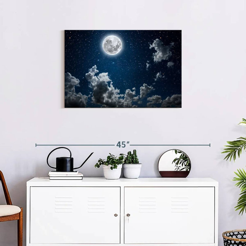 Ciel étoilé au clair de lune, H 8 po x l 12 po