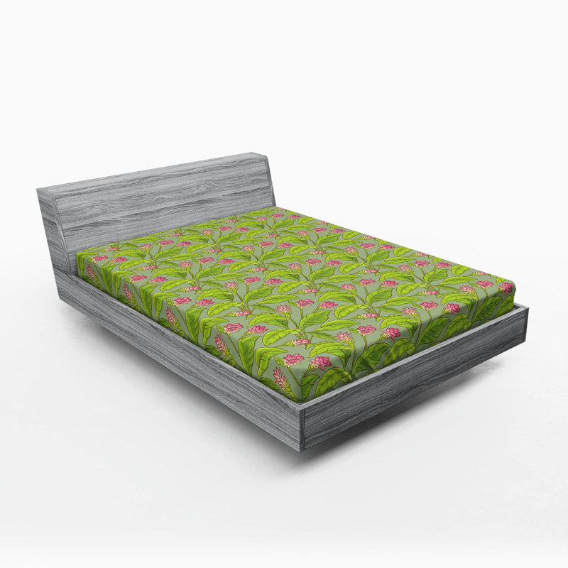 Microfiber Floral Fitted Sheet, Full Fitted Sheet