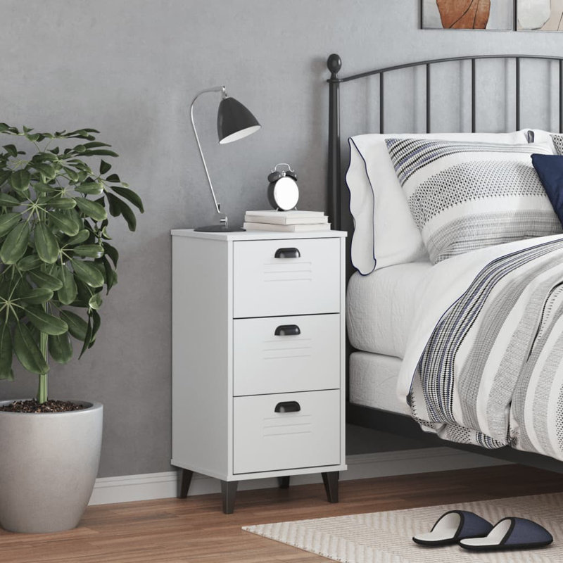 Gatrell 15.7'' W Engineered Wood Nightstand, White