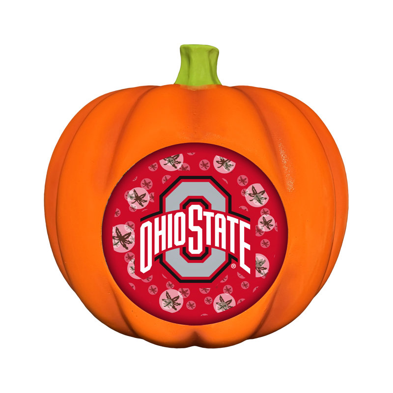 NCAA Ohio - décor de citrouille en résine à logo 3D à DEL | 10 po