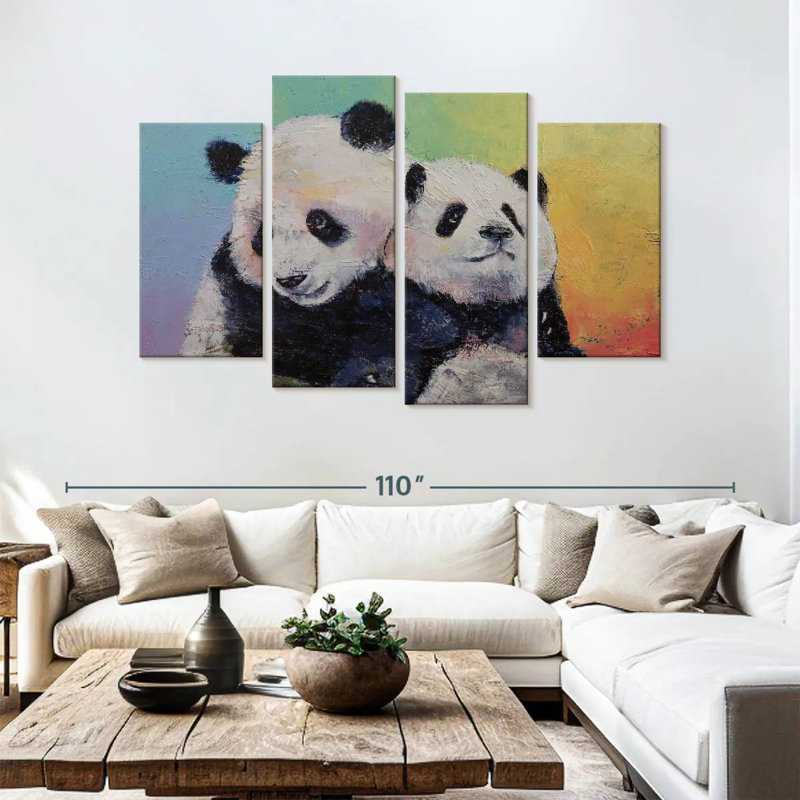 Brampt Panda Hugs, 54" H x 84" W