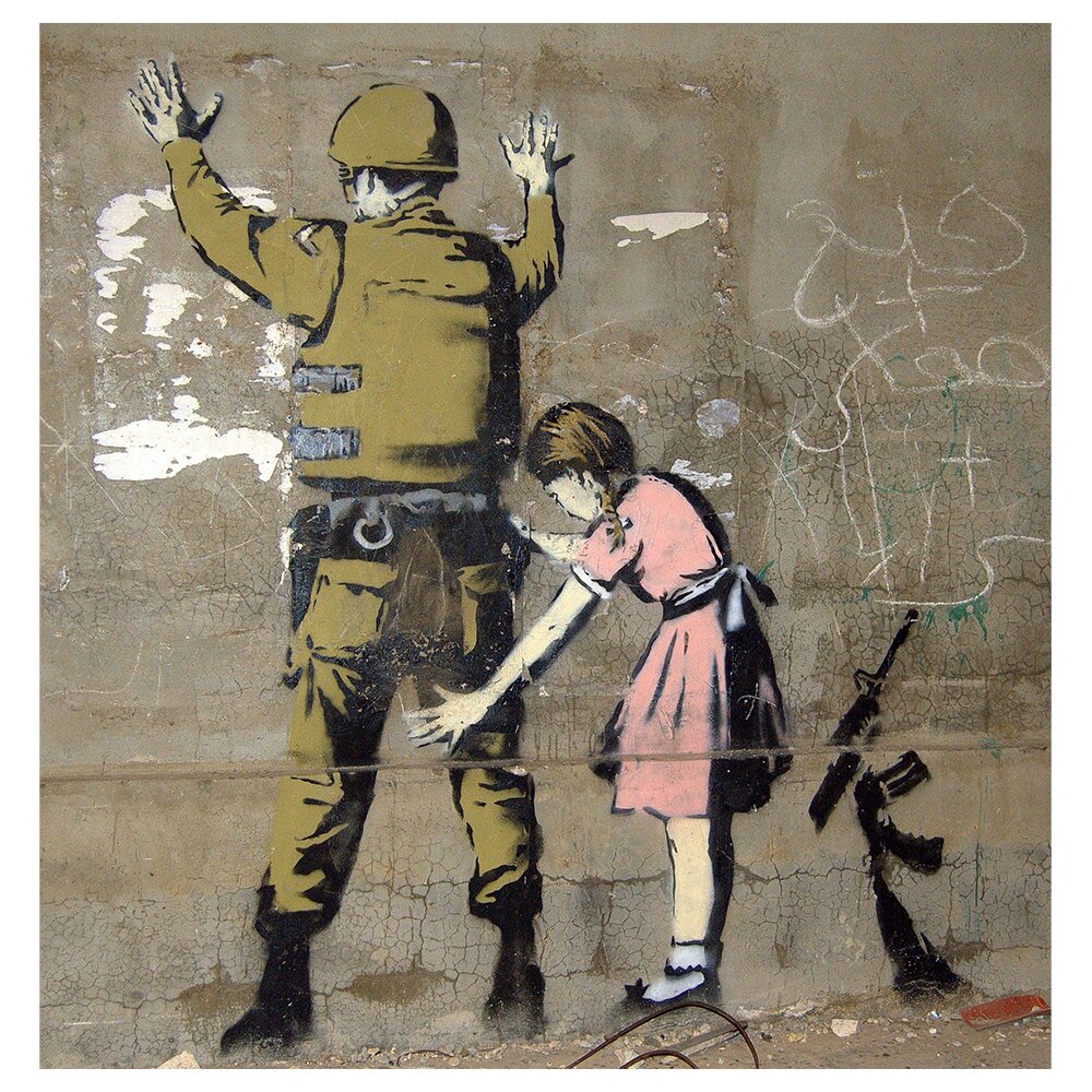 Leinwandbild - Fotografie „Girl and a Soldier, Banky”