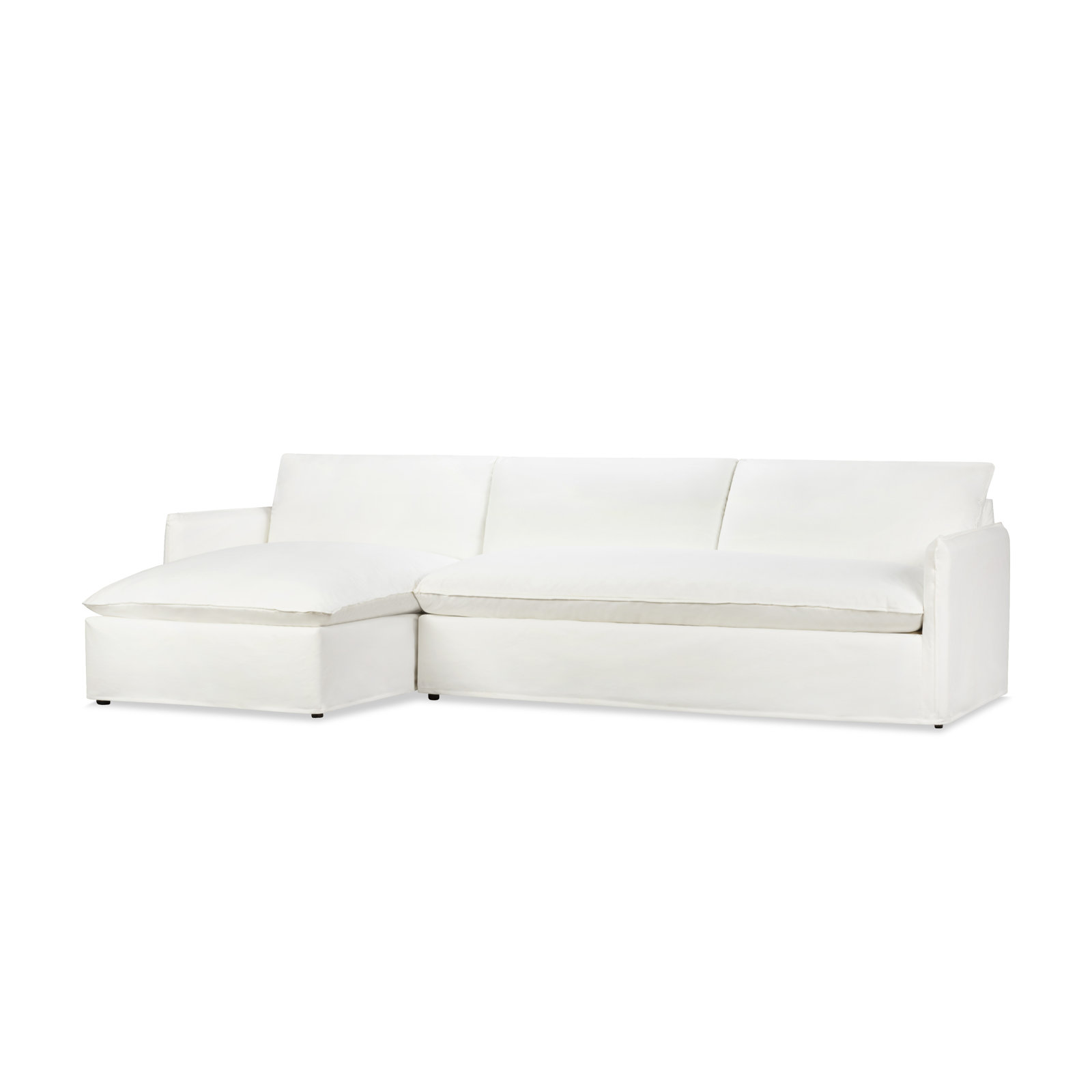 Bellatrix 2-Piece Slipcovered Sectional, Bayou Off White Canvas, Left Hand Facing