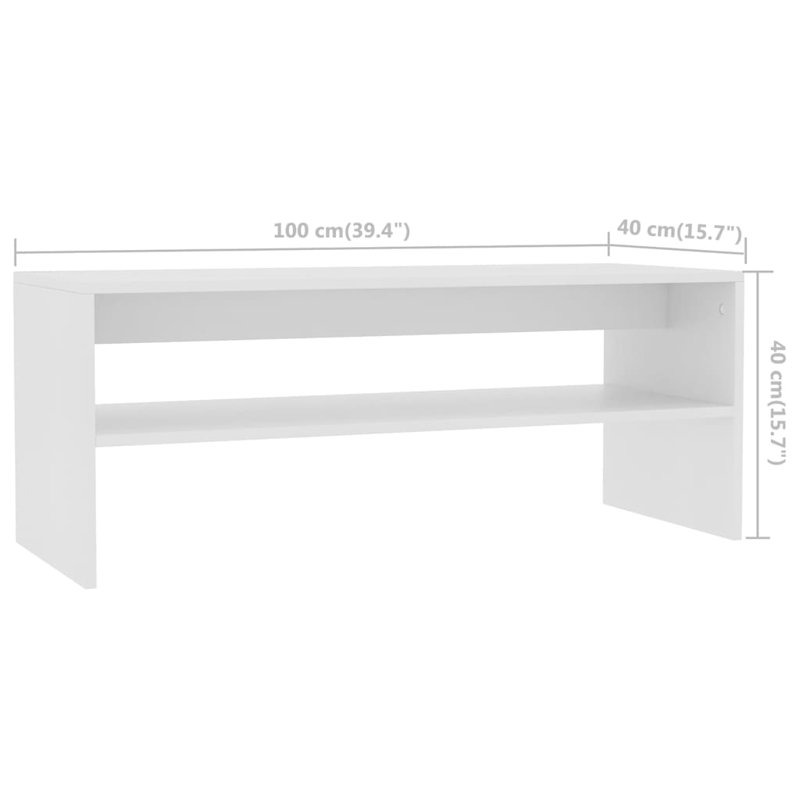 Engineered wood Frame Single Coffee Table with Storage, White