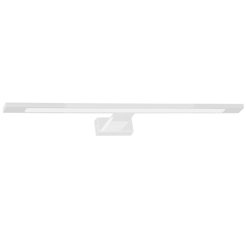 Shine Steel LED Armed Sconce, White, 4cm H x 60cm W x 12cm D