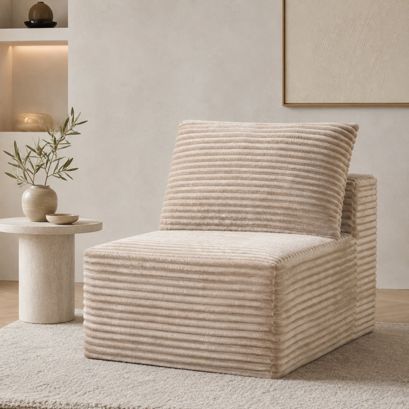Canapé modulaire en velours côtelé Camel