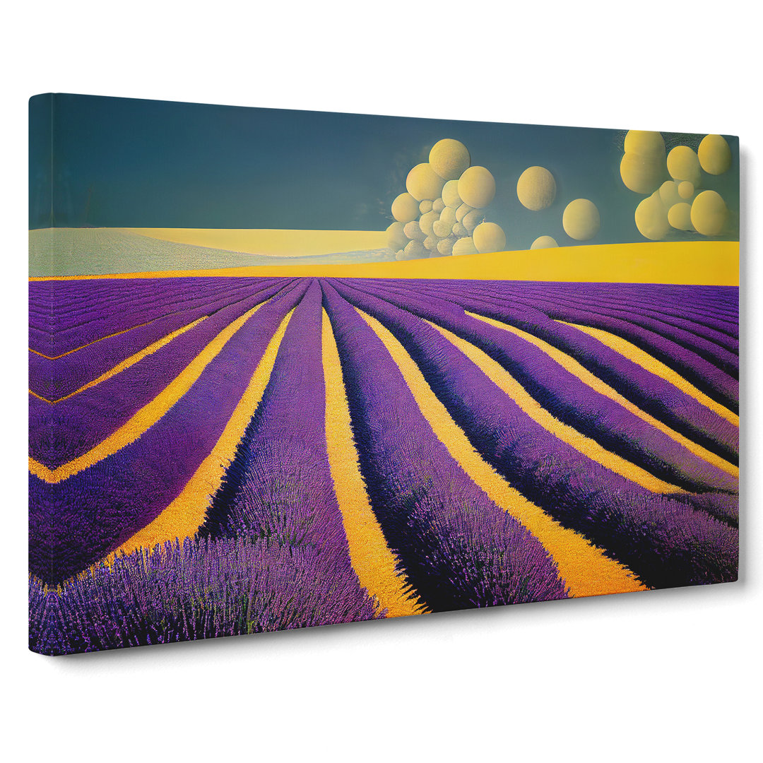 XXX-H1022-WF-7794X Shining Lavender Field - Wrapped Canvas Print