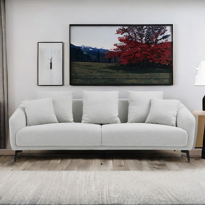 Beheshta Upholstered 82.67'' Sofa, Light Gray 100% Polyester