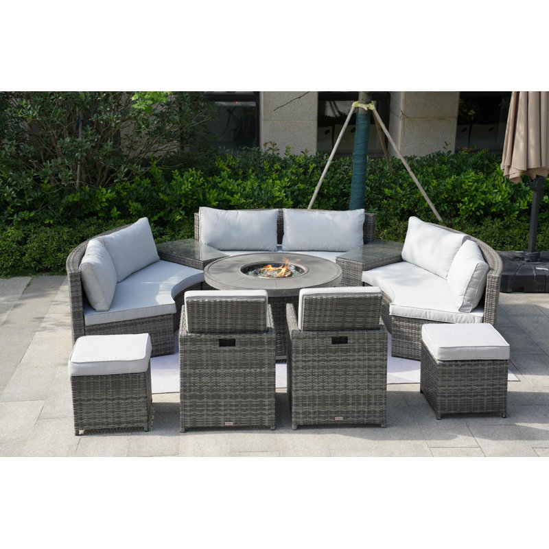 Areefa 10 - Person Patio Conversation Set with Cushions