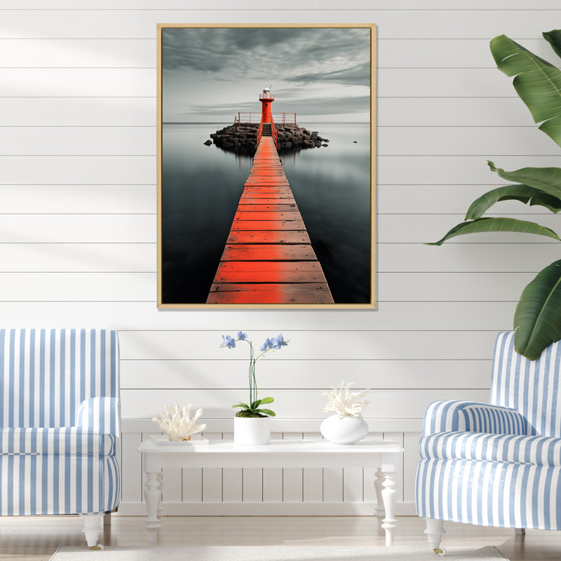 Ravenstein Coastal Pier Reflections II, H 44 po x l 34 po x P 1,5 po, Cadre naturel flottant
