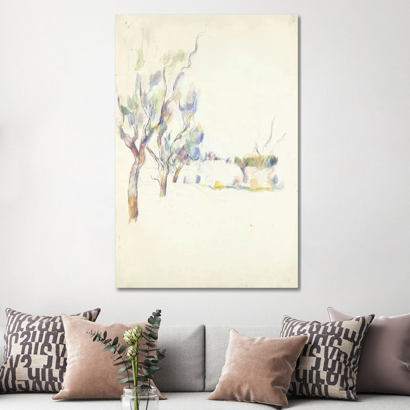 Amandiers En Provence (Allee Du Jas De Bouffan) 1900 by Paul Cezanne - Wrapped Canvas Painting, 152.5 cm H x 101.5 cm W