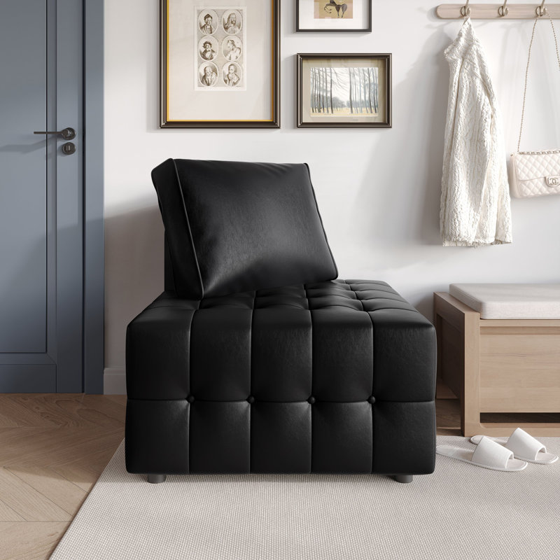 CORNER SEAT IN BLACK PU, Black