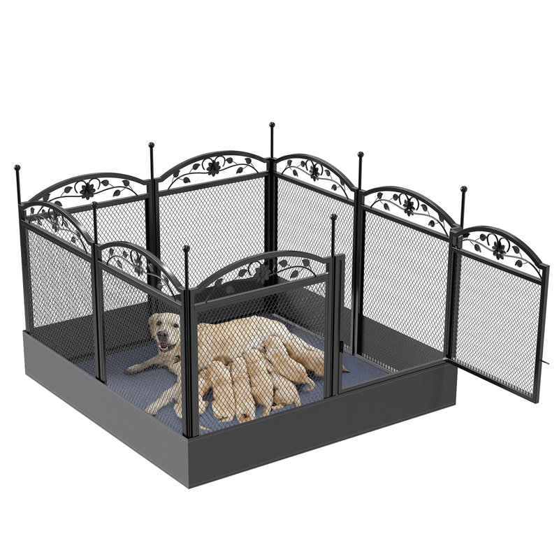 34.6'' H 8 Panel Metal Exercise Pen With Door