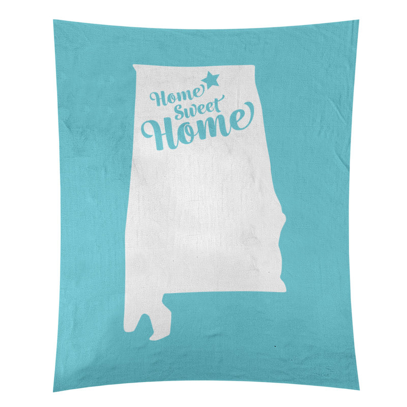 Tapisserie Home Sweet Huntsville, H 104 po x l 88 po, Bleu sarcelle