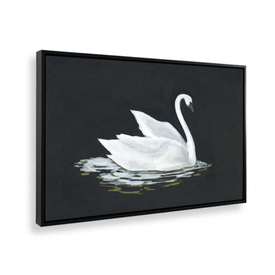 Silent Swan's Guide Canvas Print in a White Frame, 8" x 12"
