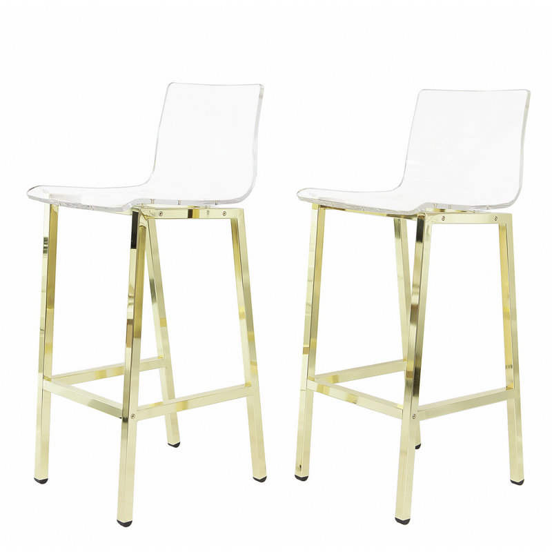 Tabouret de bar et de comptoir Cyrus, Or, Tabouret de bar (siège d'une hauteur de 29 po)