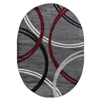 Tapis performance gris, rouge et noir Weekes