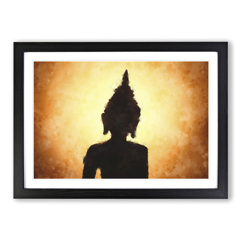 Buddha Statue Vol.4 - Picture Frame Painting, Black, 36cm H x 48cm W x 2cm D