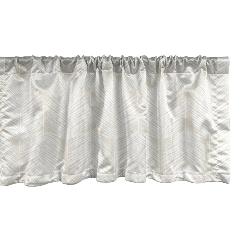 Floral Tailored Window Valance, 54" W x 18" L, Eggshell White