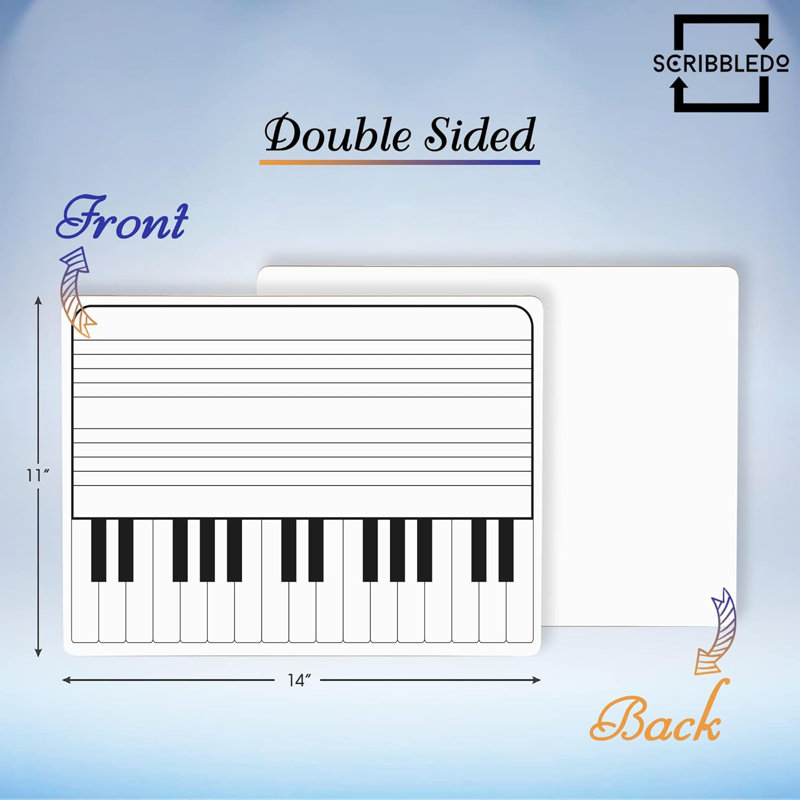 11 po x 14 po, pratique pour clavier, tableau blanc effaçable, tableau de bord, musique portable à double face durable