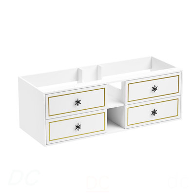 60" Wall Hung Bathroom Vanity Cabinet Fits Double Sinks, Cabinet Only (Countertop And Sinks Not Included)