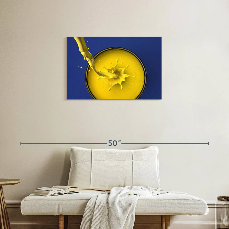 Senne Yellow Paint Splash, 20" H x 30" W