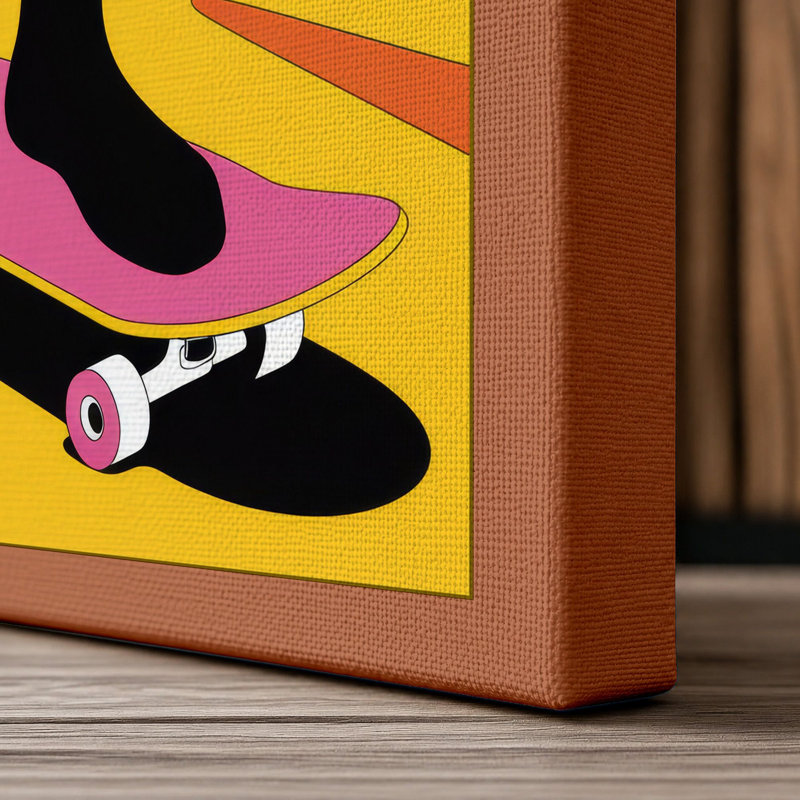 Standing in Colour Modern 1 Piece Wrapped Canvas Wall Art, 18x12 - 45.7 x 30.5 cm, Terracotta Border