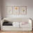 Upholstered Daybed With Trundle And Wood Slat-1420399140