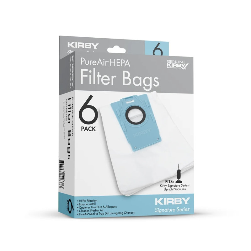Kirby SS Upright PureAir Filter Bags (6 pack) and 2 pre-motor filters
