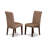 3 Piece Dinette Set for Small Spaces Contains a Round Kitchen Table with Pedestal and 2 Light Brown Linen Fabric Parson Dining Chairs, Mahogany-121847884-123719598-121847887