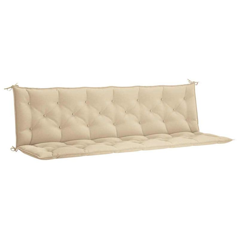 Garden Bench Cushion Set of 2 Beige Oxford Fabric 100 Percent Polyester Outdoor Bench Cushions, 19.7" H x 78.7" W x 2.8" D