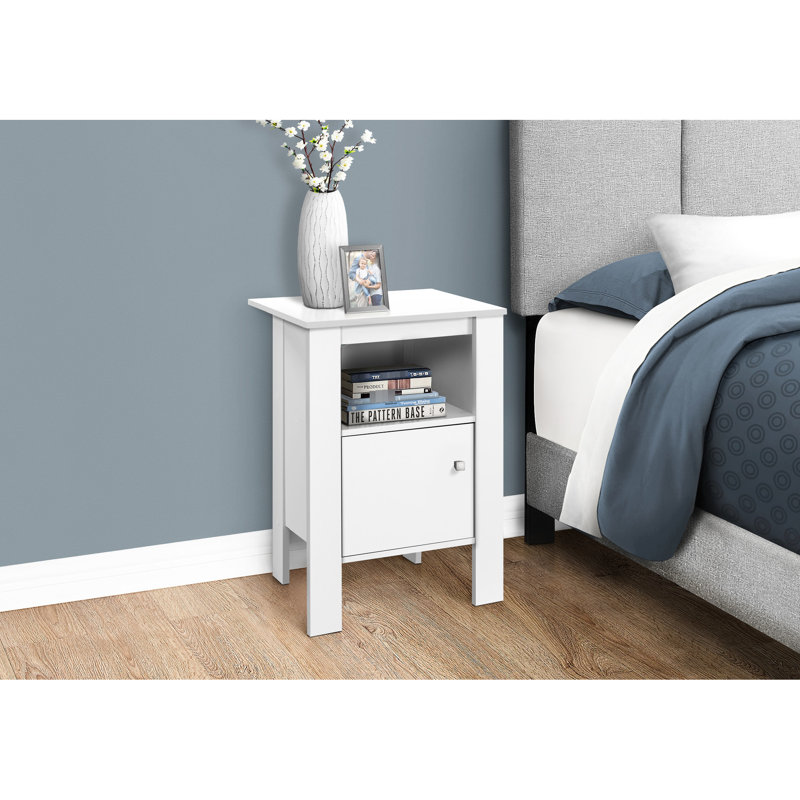 Table d'appoint en blanc - convient au salon, à la chambre à coucher et au couloir côté moderne avec stratifié pour rehausser le style de la pièce