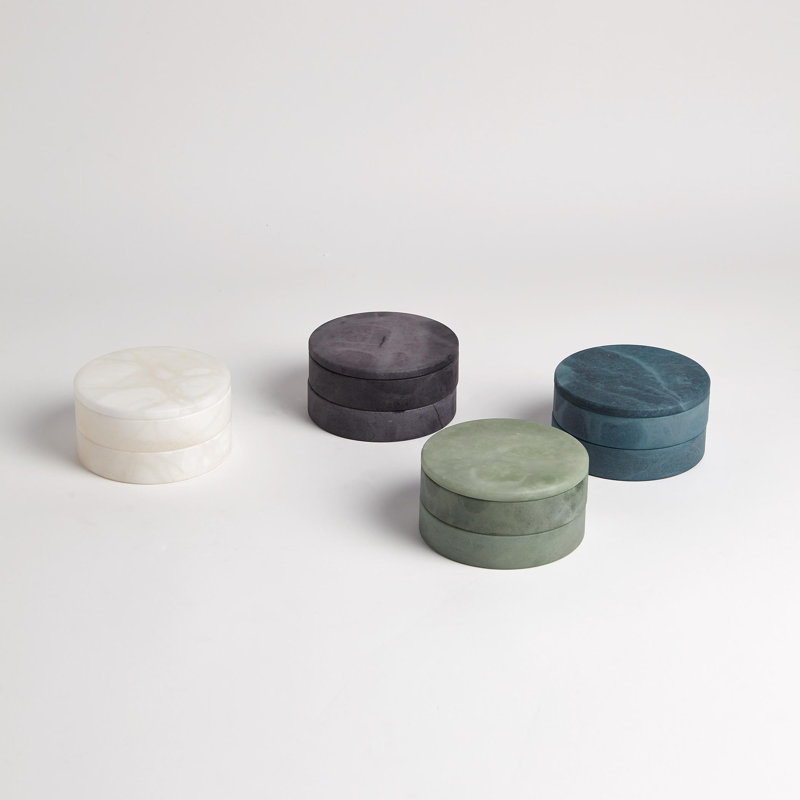Alabaster Swivel Box-Grey, Green