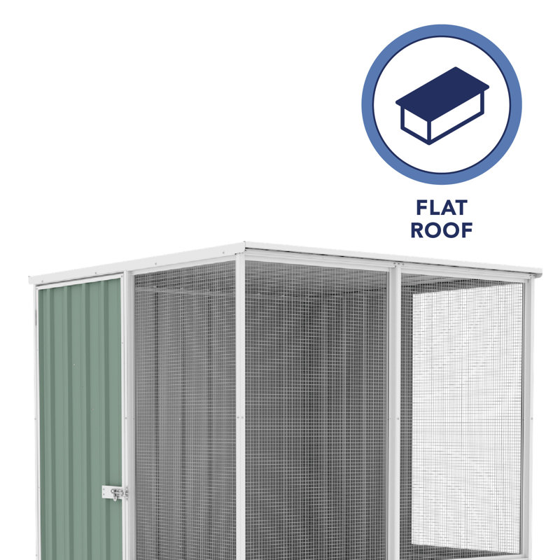 Pale Eucalypt Galvanized Steel 5'x5' Chicken Coop with Mesh Panels