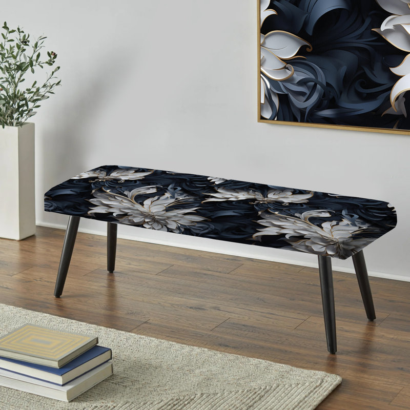 Banc rembourré blanc et argent Sphinx Paisley - Paisley
