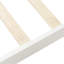 Lit simple en bois massif avec tête de lit et plateforme blanche
