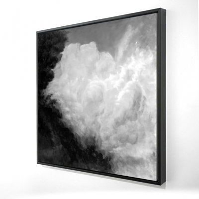 Toile de nuages monochromes foncés | Montagnes encadrées