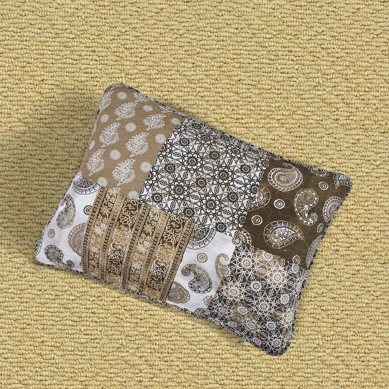 Cotton Blend Paisley Coverlet, King Bedspread + 2 Shams