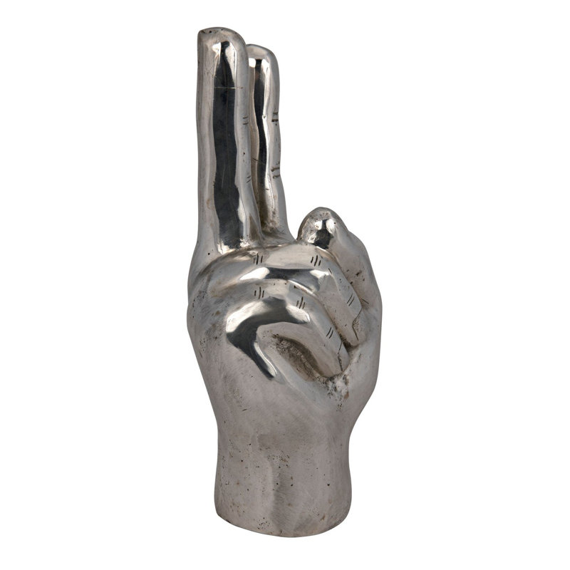 Lusk Peace Sign Sculpture, Silver