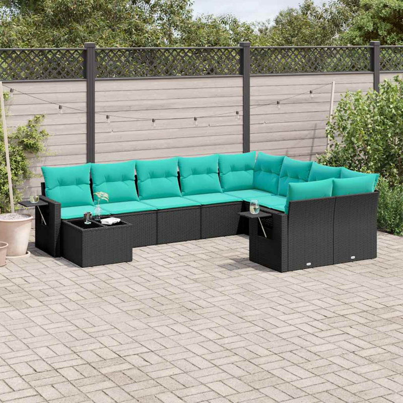 Ensemble de canapé de jardin 10 pièces avec coussins pour l'extérieur