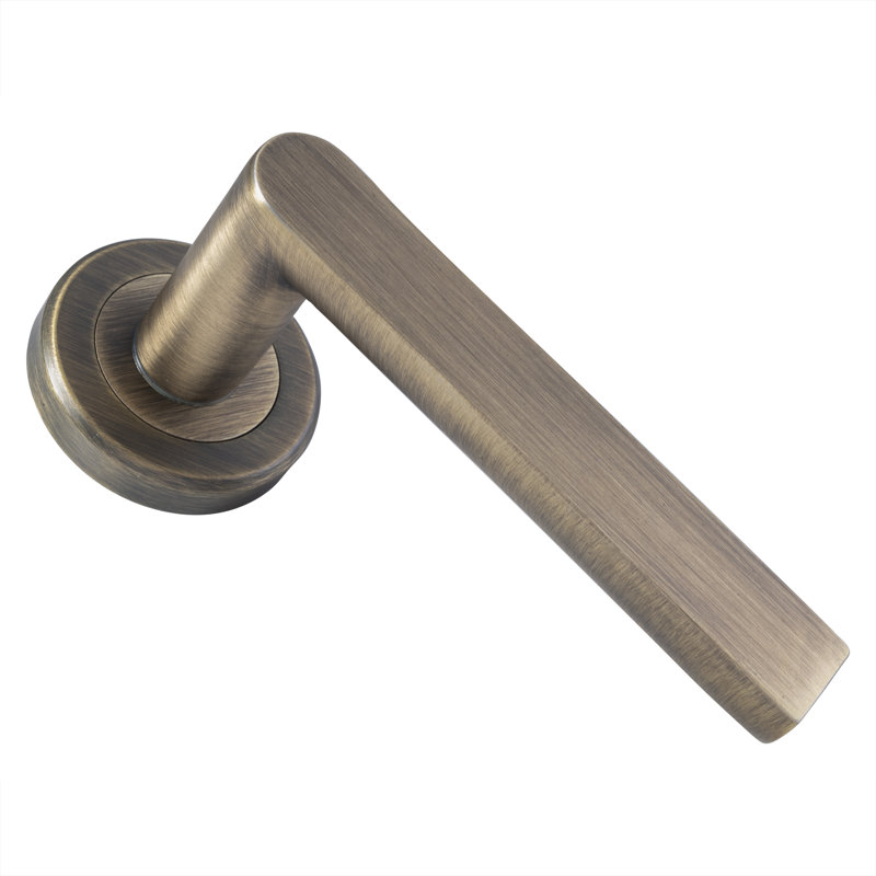 Serozzetta Latch Door Handle, Antique Brass