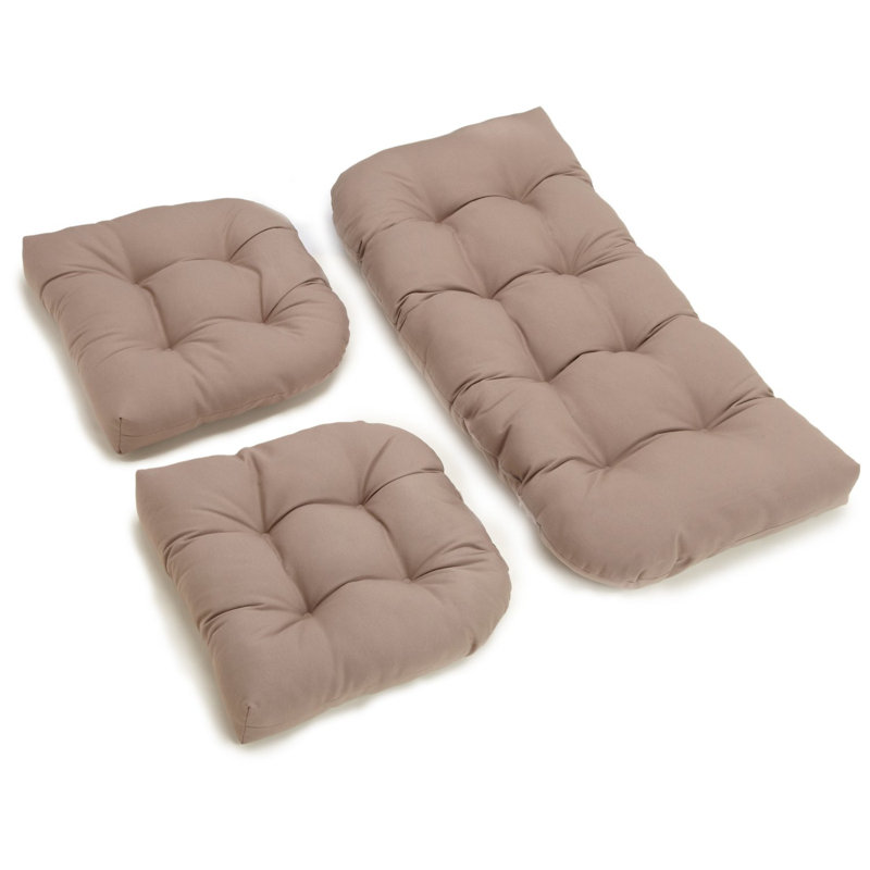 Outdoor 5'' Loveseat Seat Cushion, Toffee